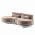 **Modern Curved Sofa with Plush Upholstery and Contemporary Design**