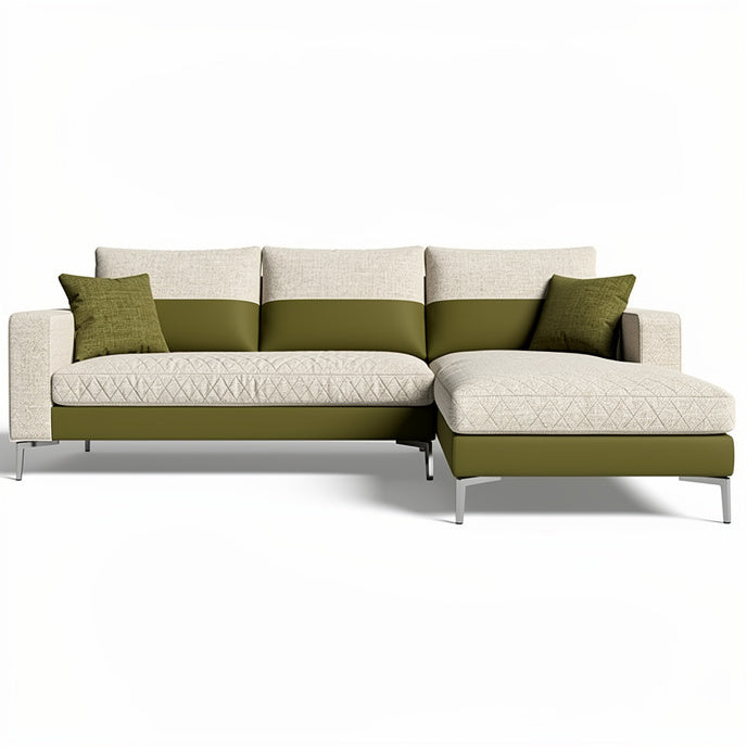 **Modern Two-Tone Sectional Sofa with Adjustable Chaise Lounge**