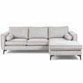 **Modern Sectional Sofa with Reversible Chaise and Bolster Pillows**